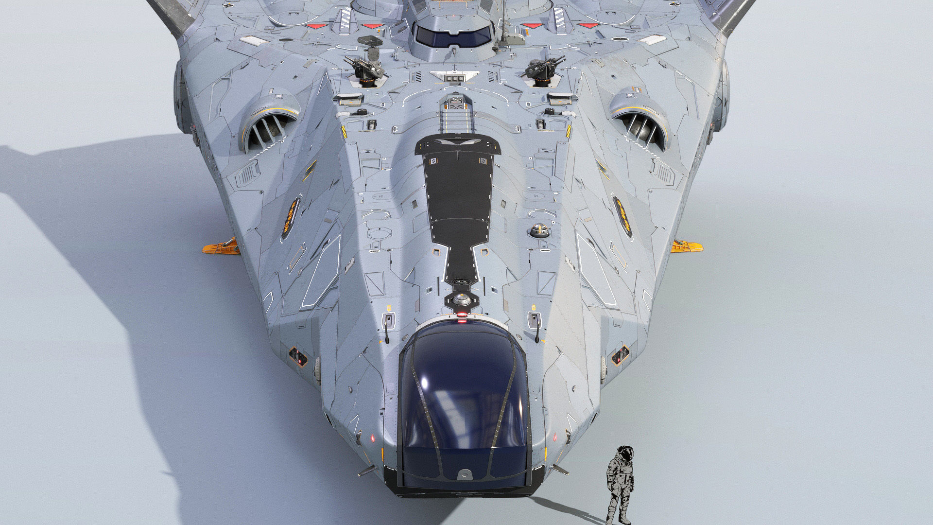 Sci-fi Corvette Greyhound 3D model_3