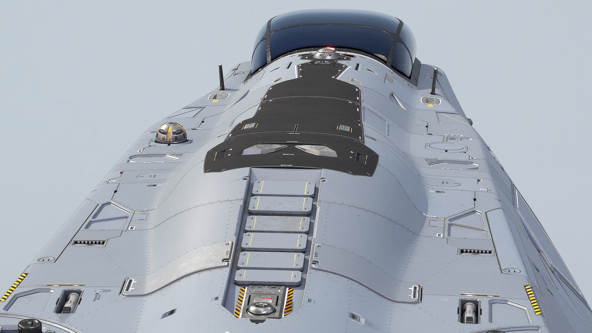 Sci-fi Corvette Greyhound 3D model_17