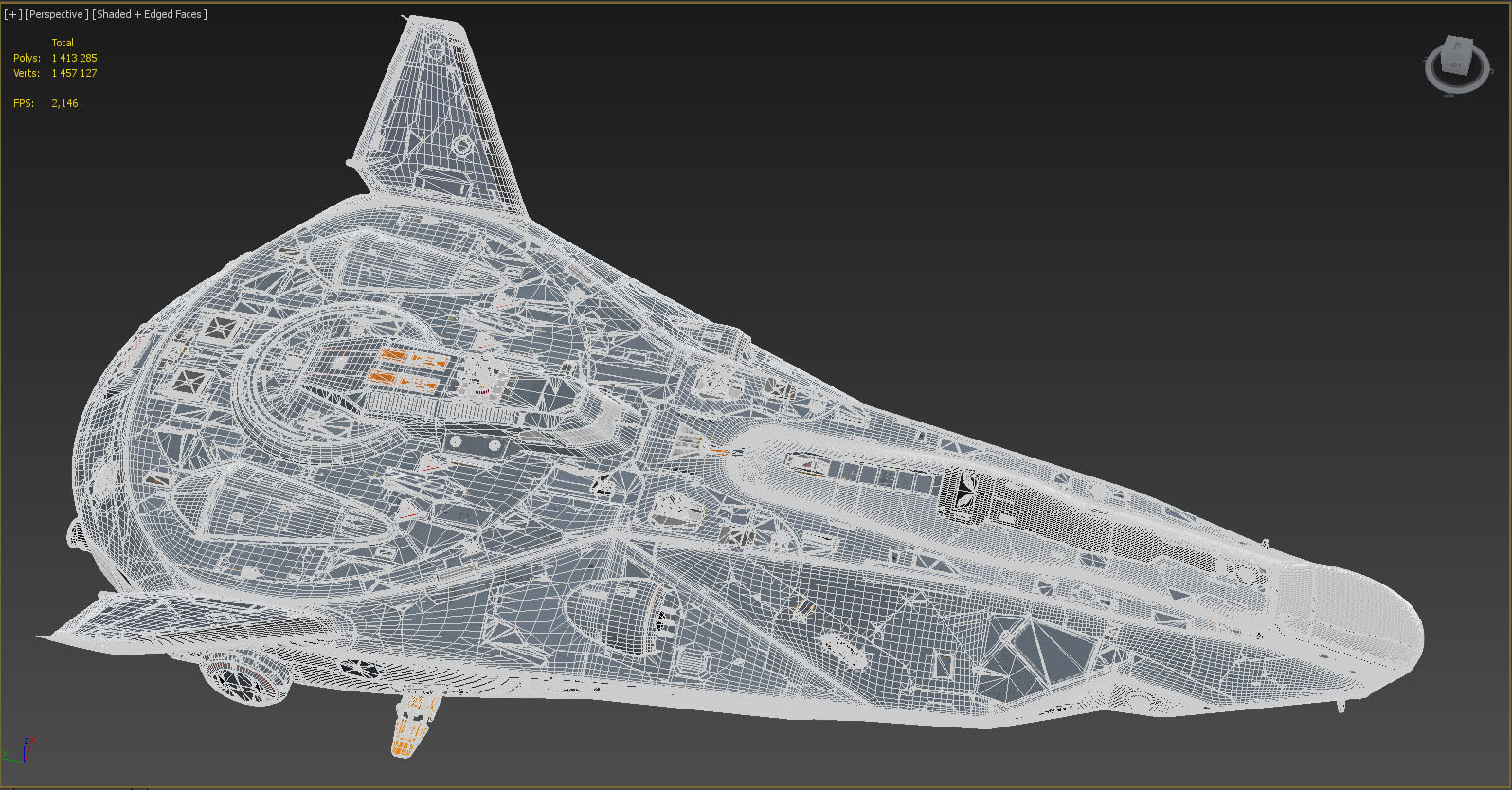 Sci-fi Corvette Greyhound 3D model_42