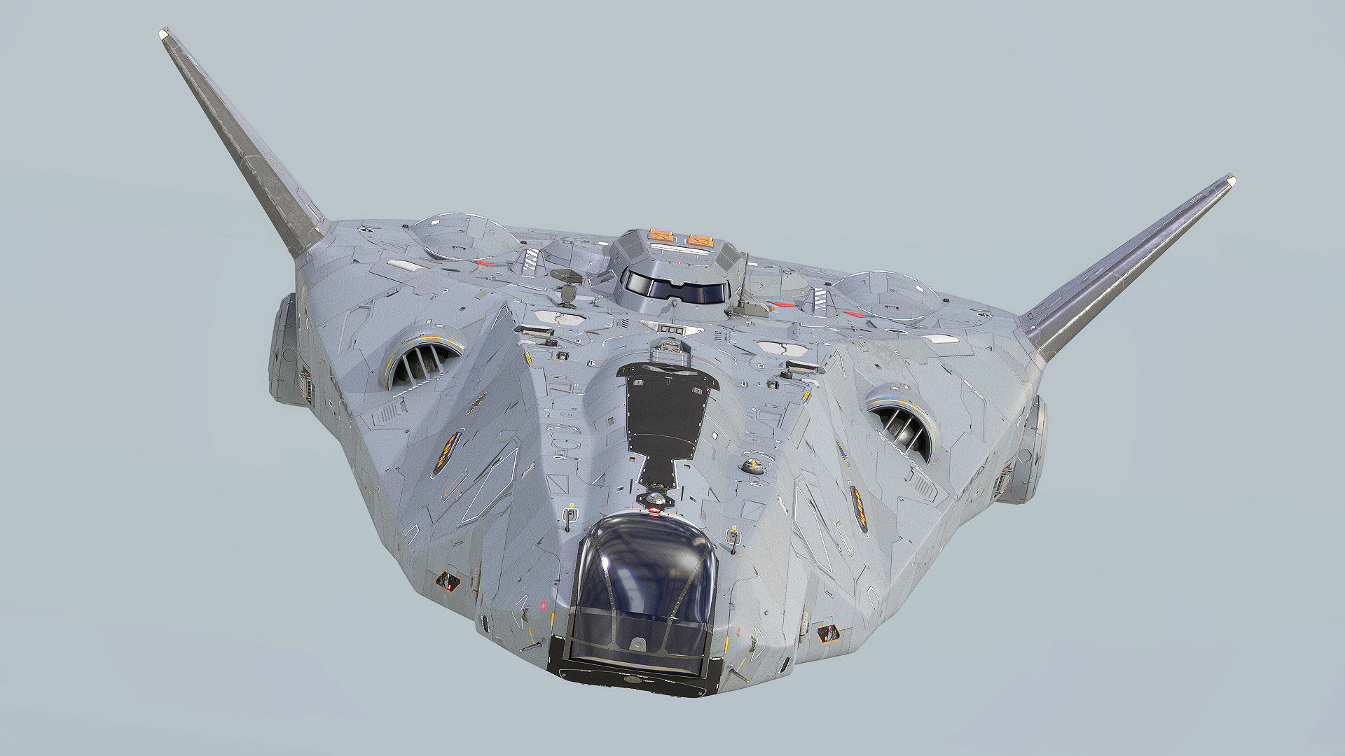 Sci-fi Corvette Greyhound 3D model_21