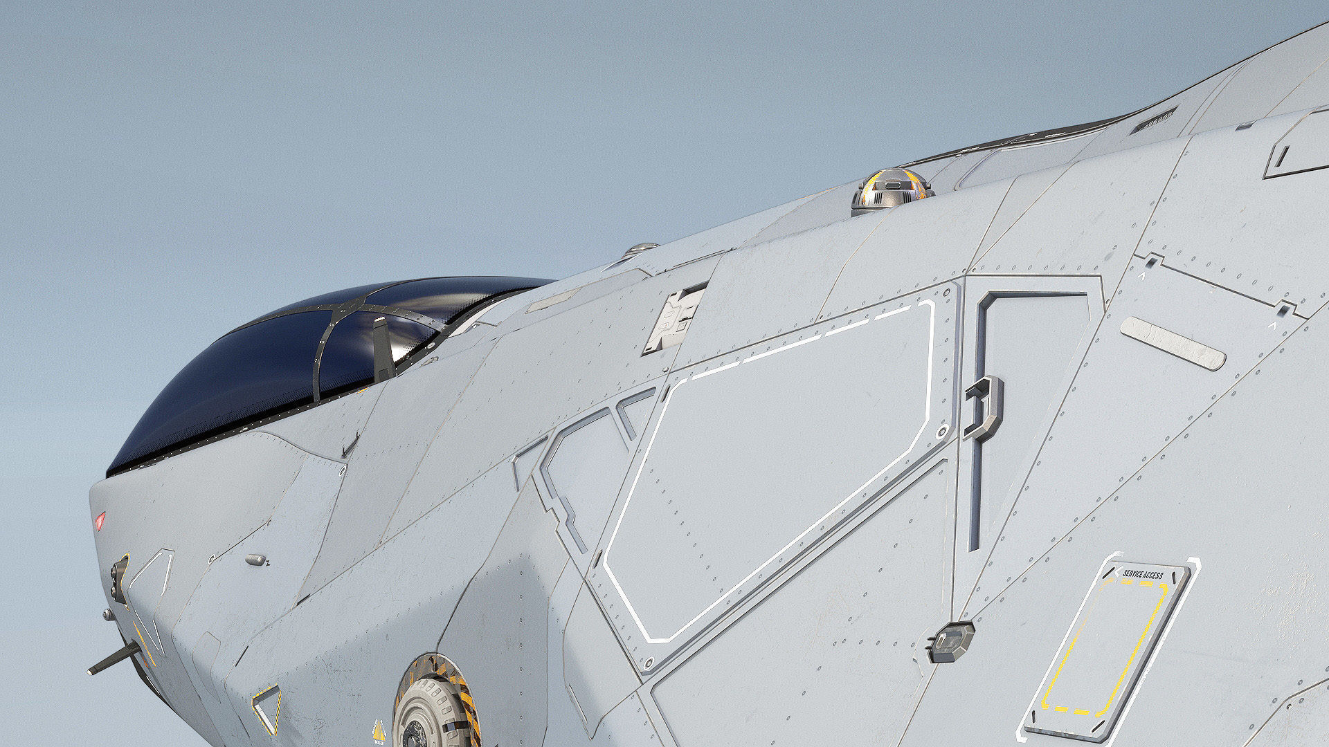 Sci-fi Corvette Greyhound 3D model_6