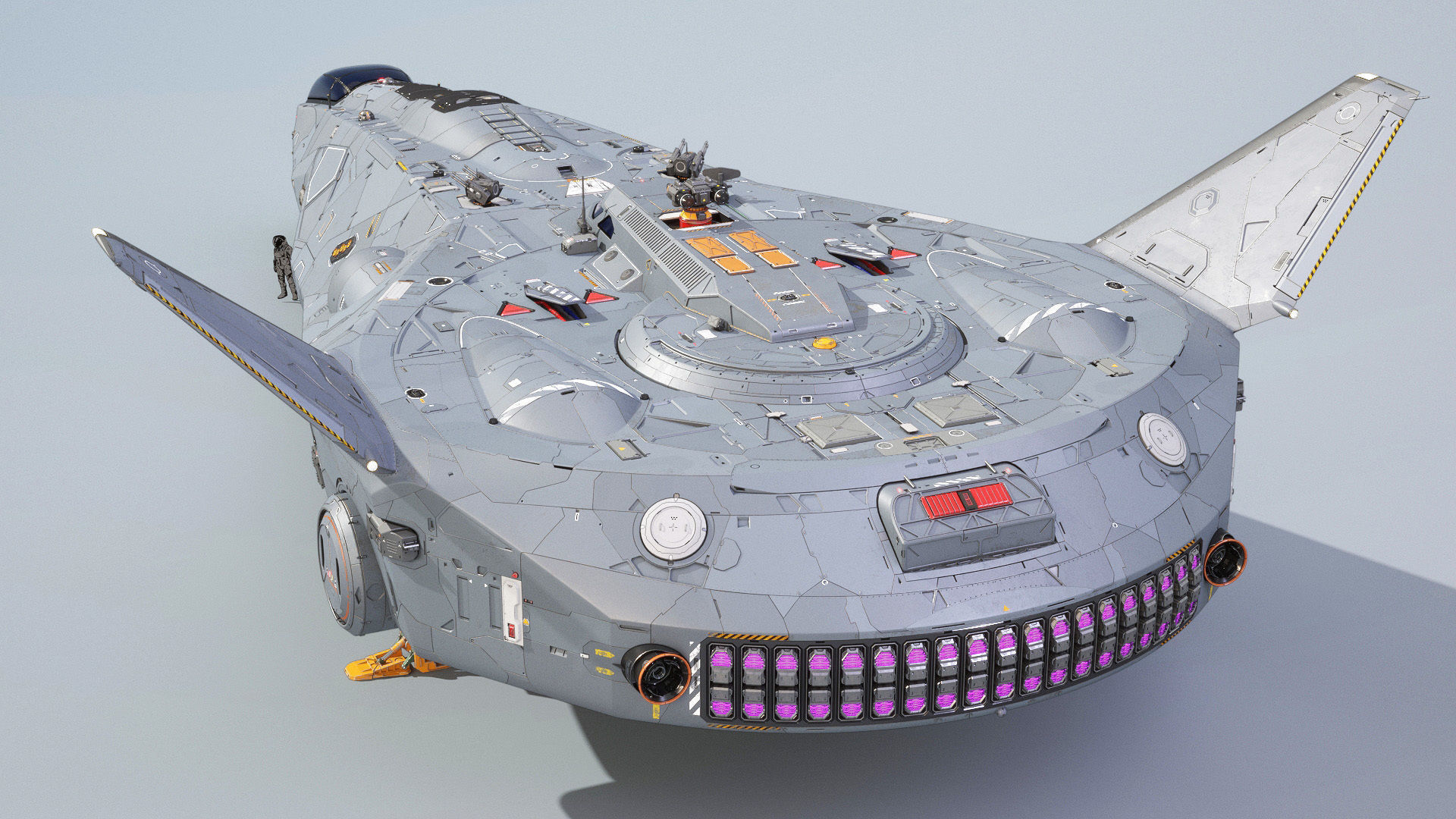 Sci-fi Corvette Greyhound 3D model_4