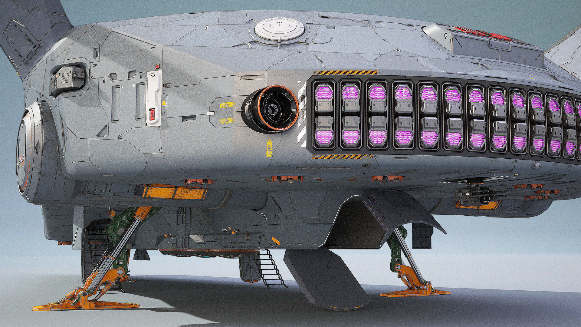 Sci-fi Corvette Greyhound 3D model_23