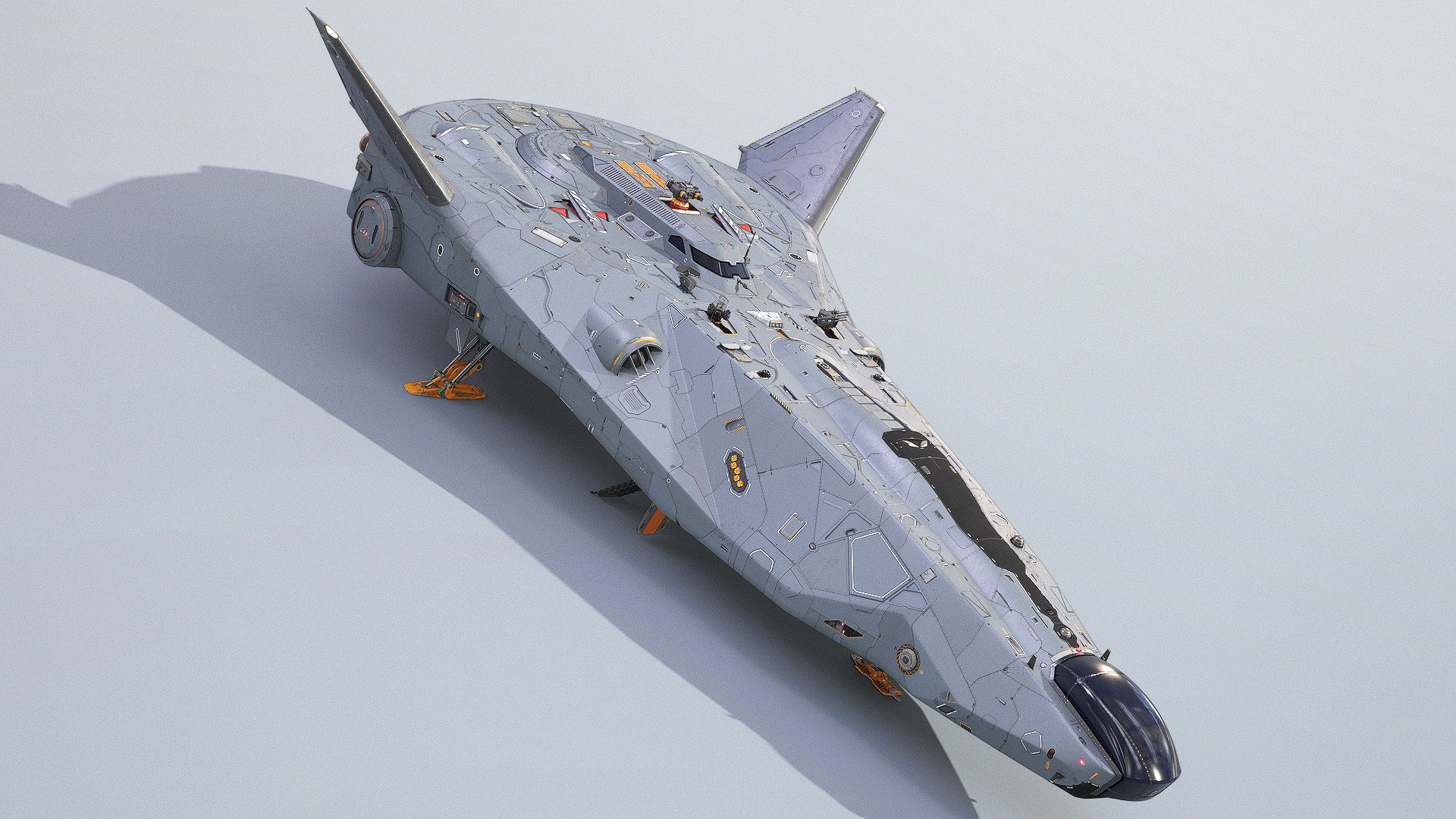 Sci-fi Corvette Greyhound 3D model_19