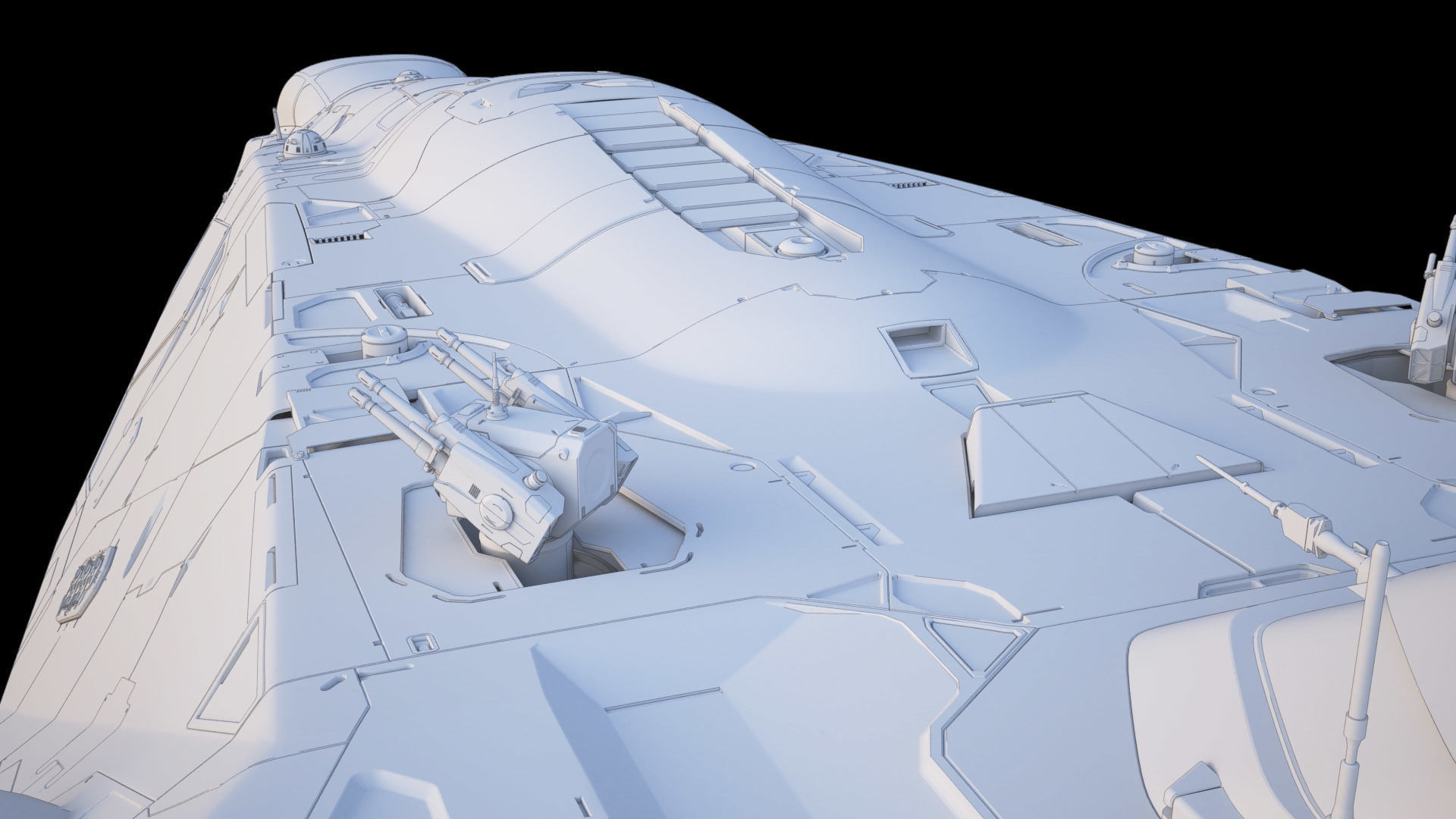 Sci-fi Corvette Greyhound 3D model_41