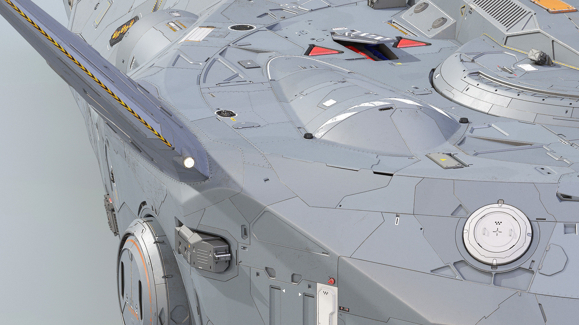 Sci-fi Corvette Greyhound 3D model_15