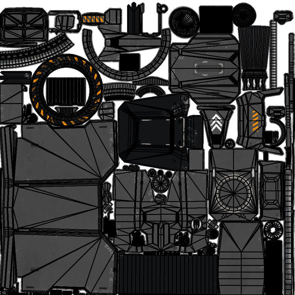 Sci-fi Corvette Greyhound 3D model_47