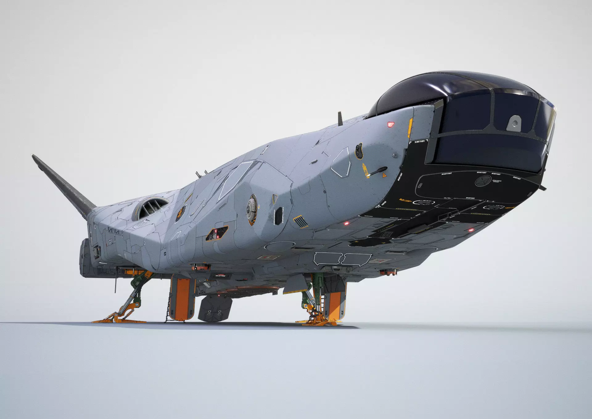 Sci-fi Corvette Greyhound 3D model_0