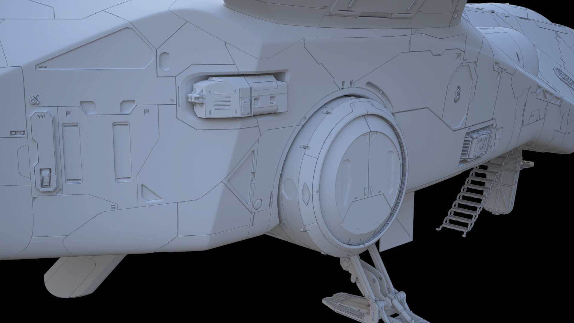 Sci-fi Corvette Greyhound 3D model_31