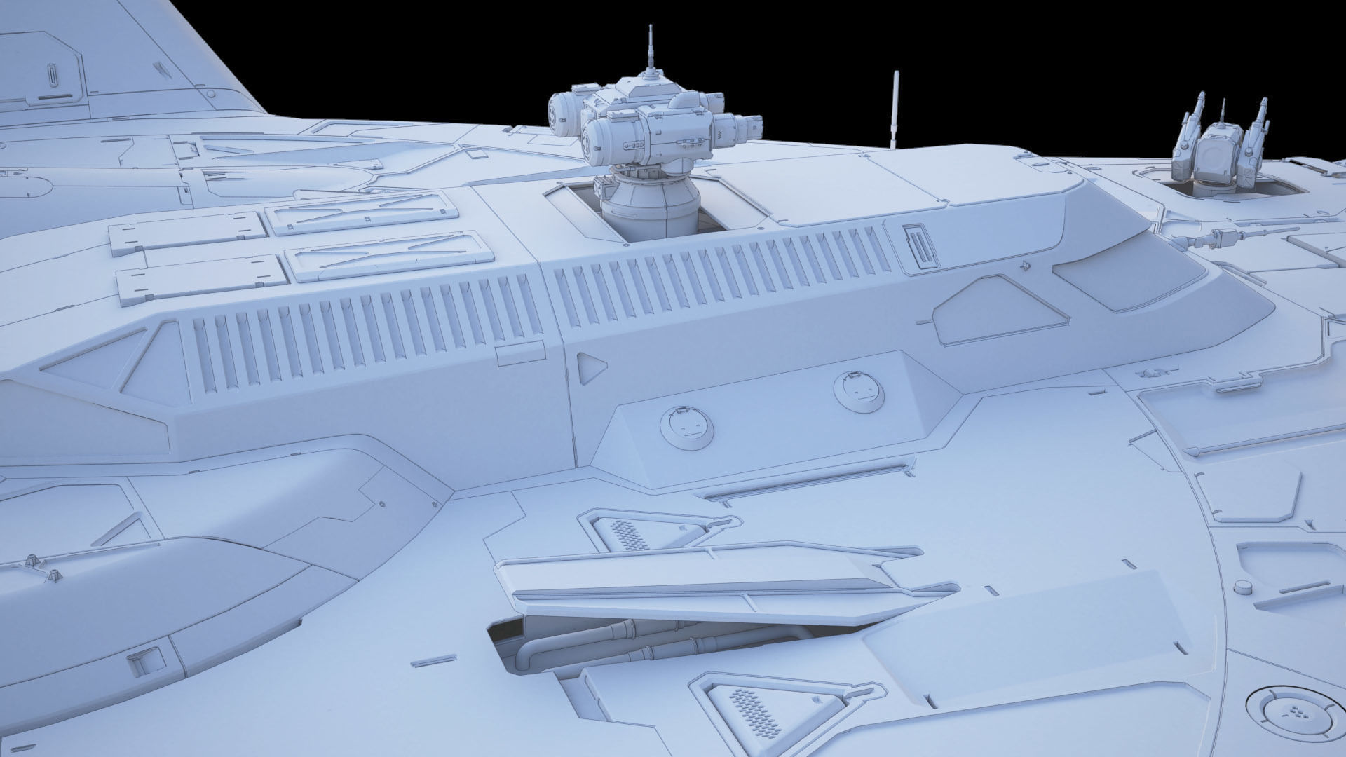 Sci-fi Corvette Greyhound 3D model_27