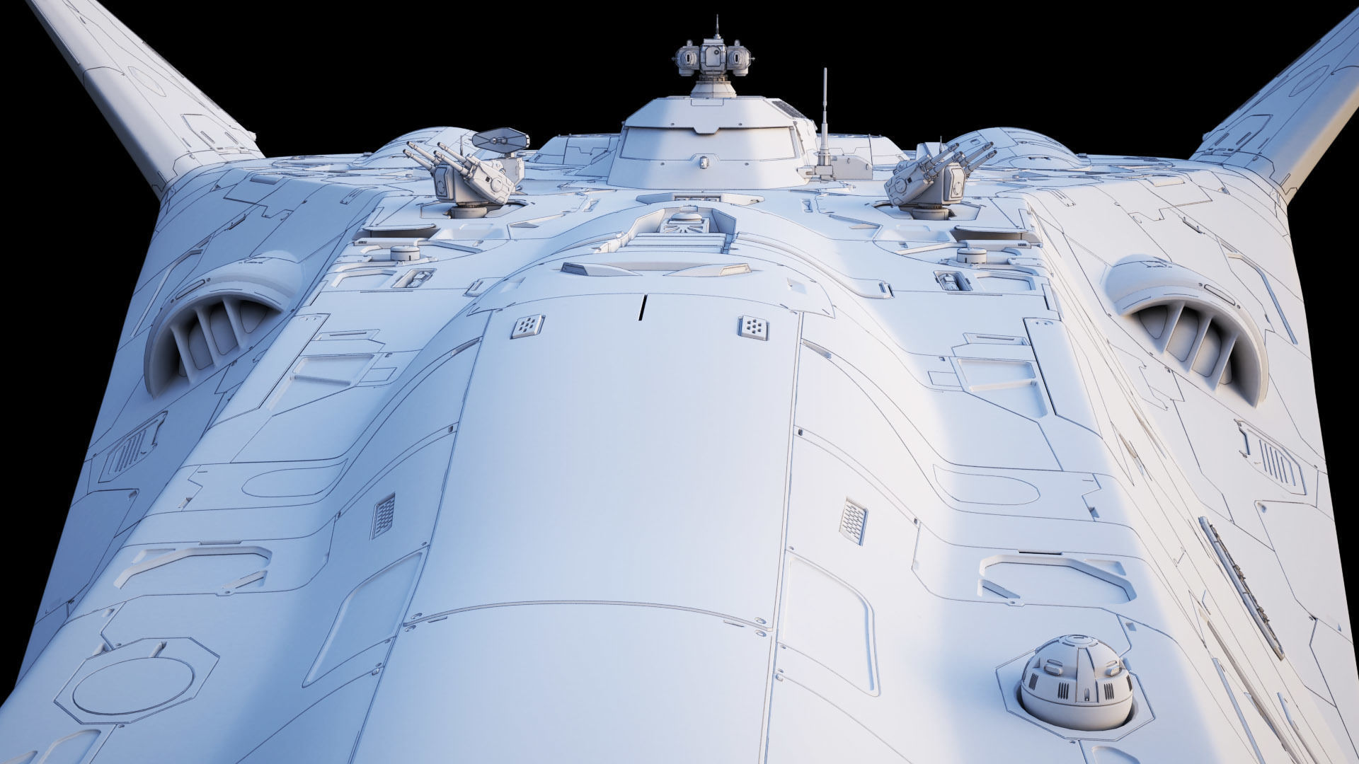 Sci-fi Corvette Greyhound 3D model_39