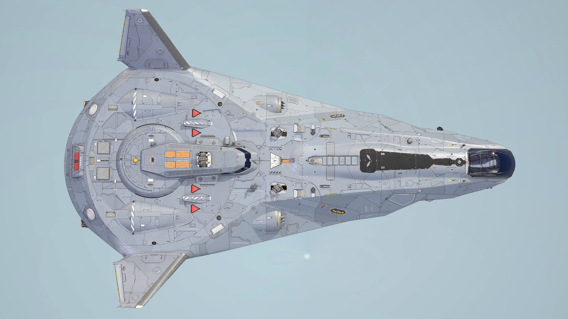 Sci-fi Corvette Greyhound 3D model_12