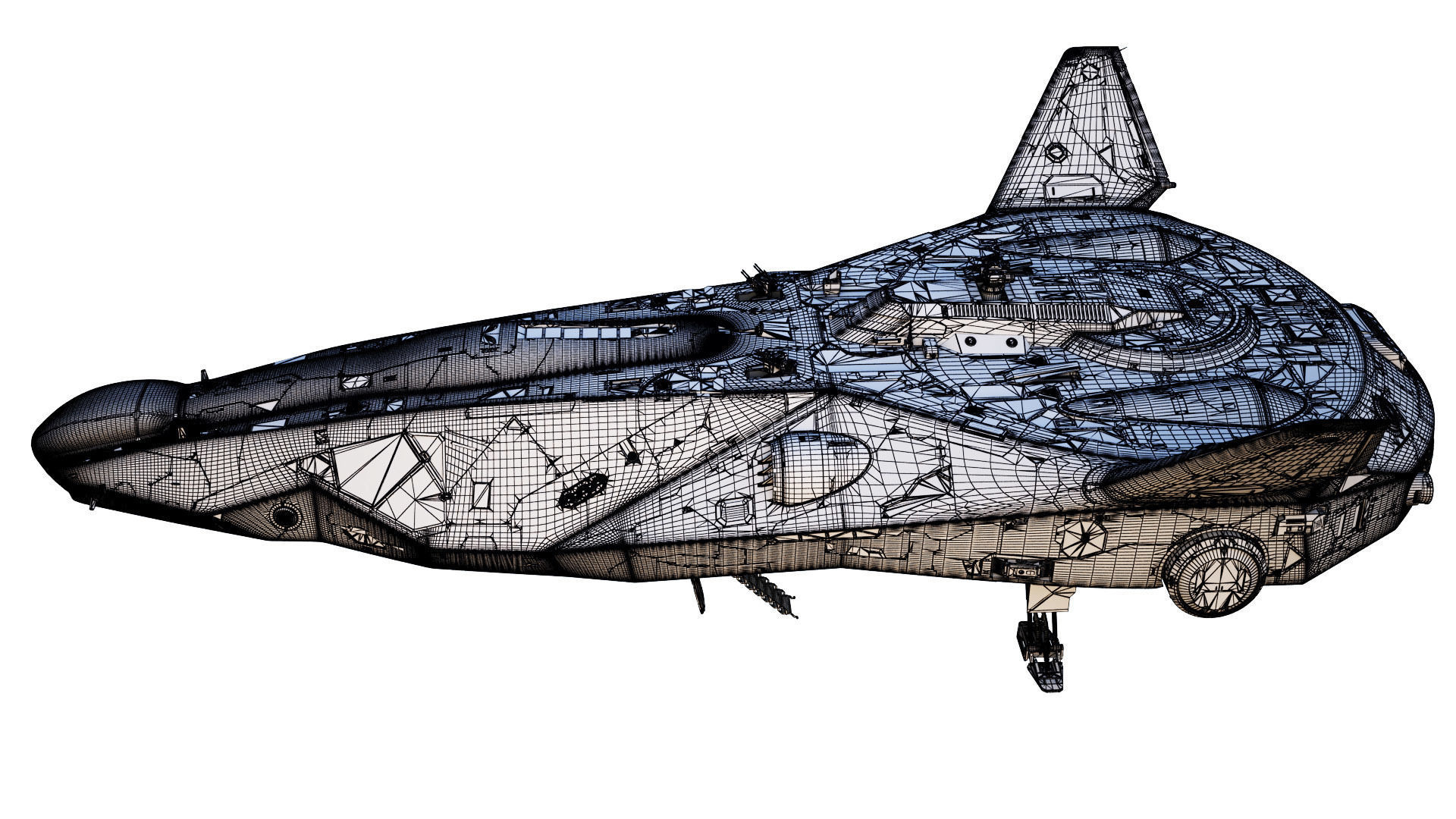 Sci-fi Corvette Greyhound 3D model_36