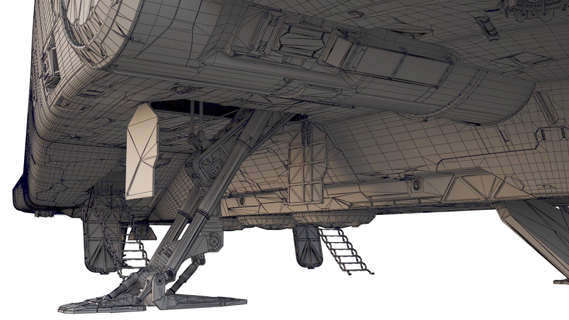 Sci-fi Corvette Greyhound 3D model_38