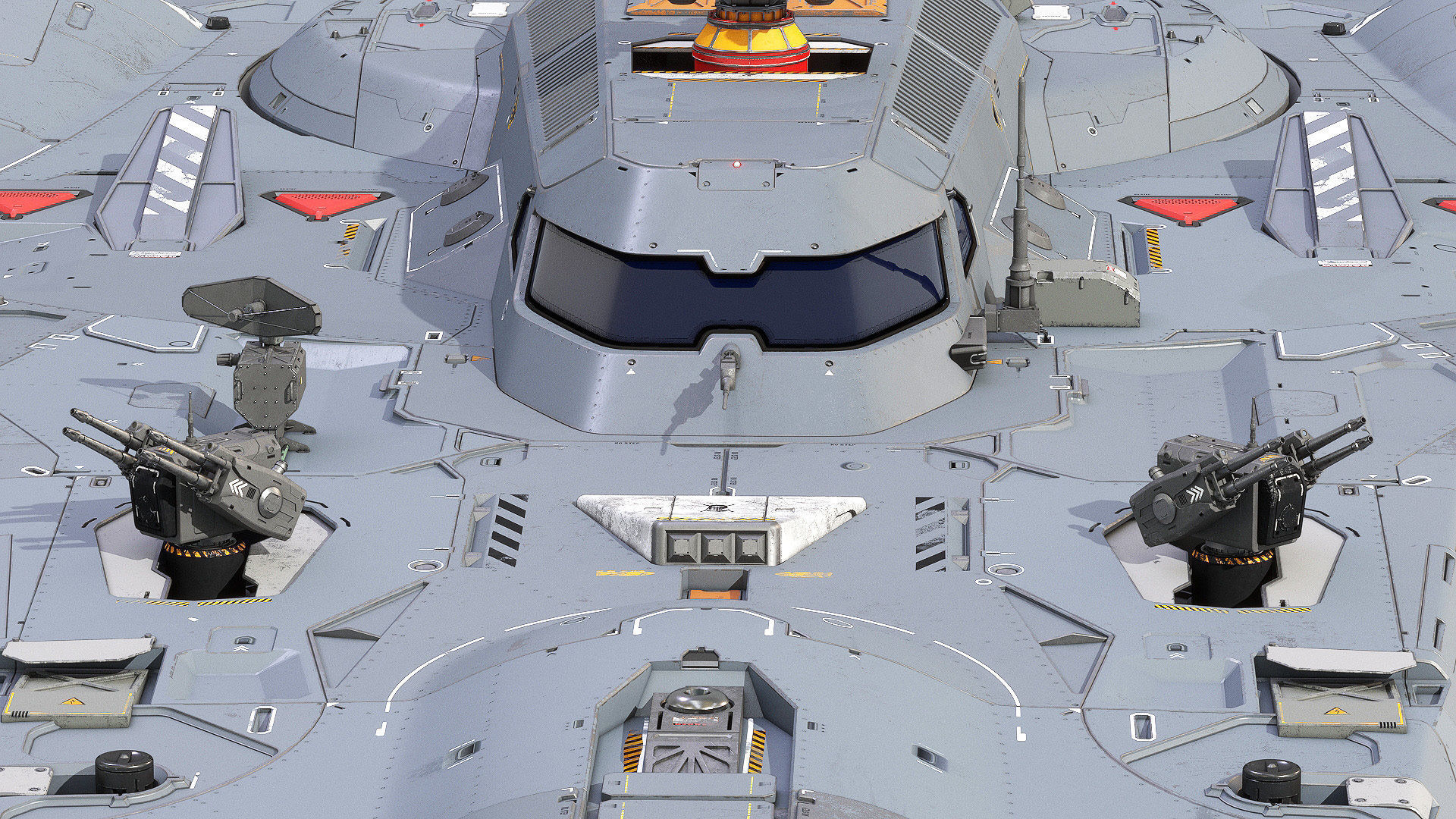 Sci-fi Corvette Greyhound 3D model_14