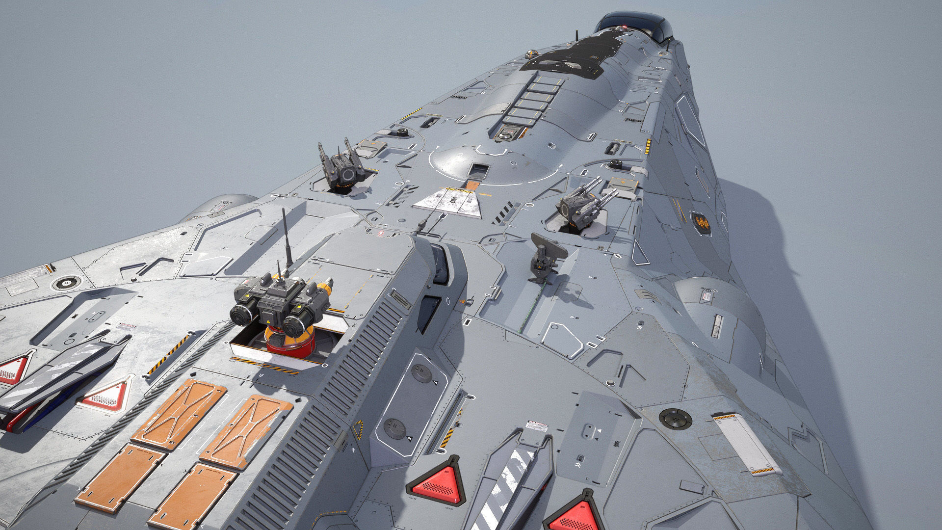 Sci-fi Corvette Greyhound 3D model_8