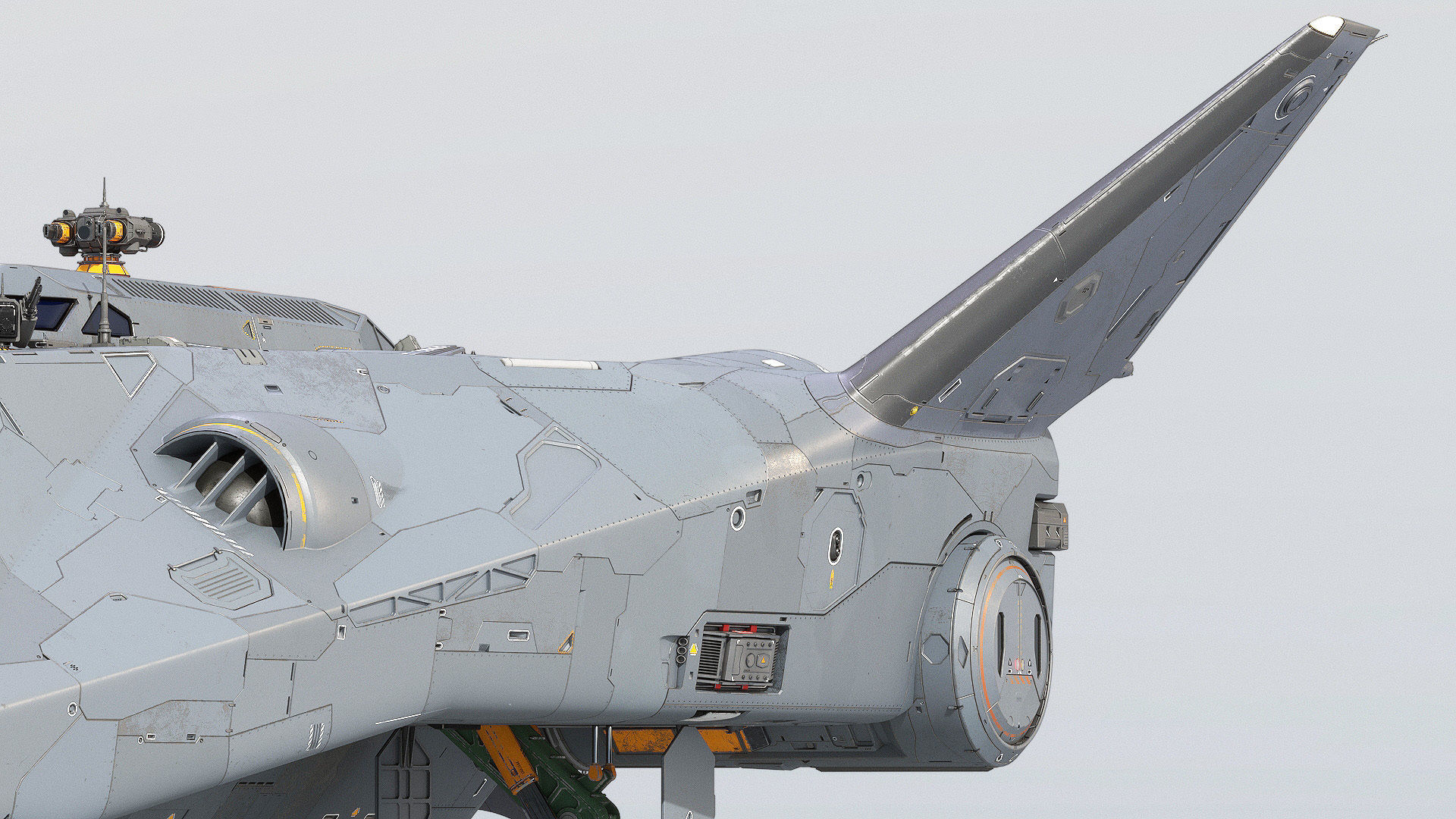 Sci-fi Corvette Greyhound 3D model_11