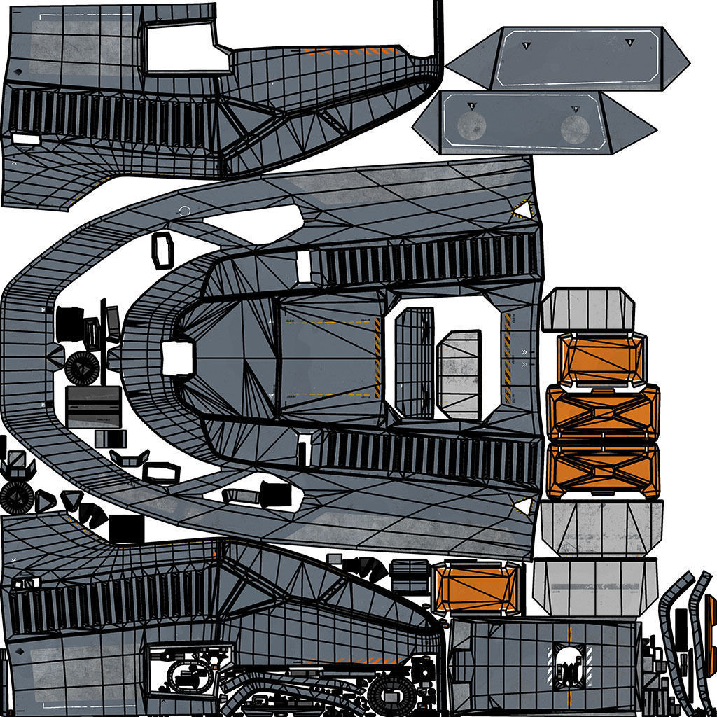 Sci-fi Corvette Greyhound 3D model_54