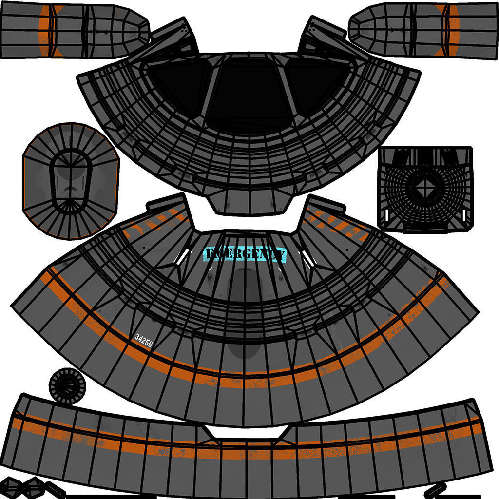 Sci-fi Corvette Greyhound 3D model_56