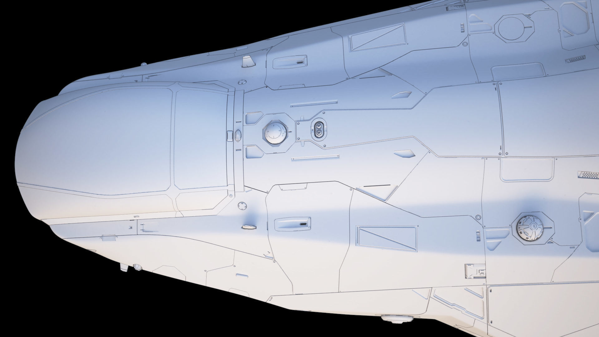 Sci-fi Corvette Greyhound 3D model_24