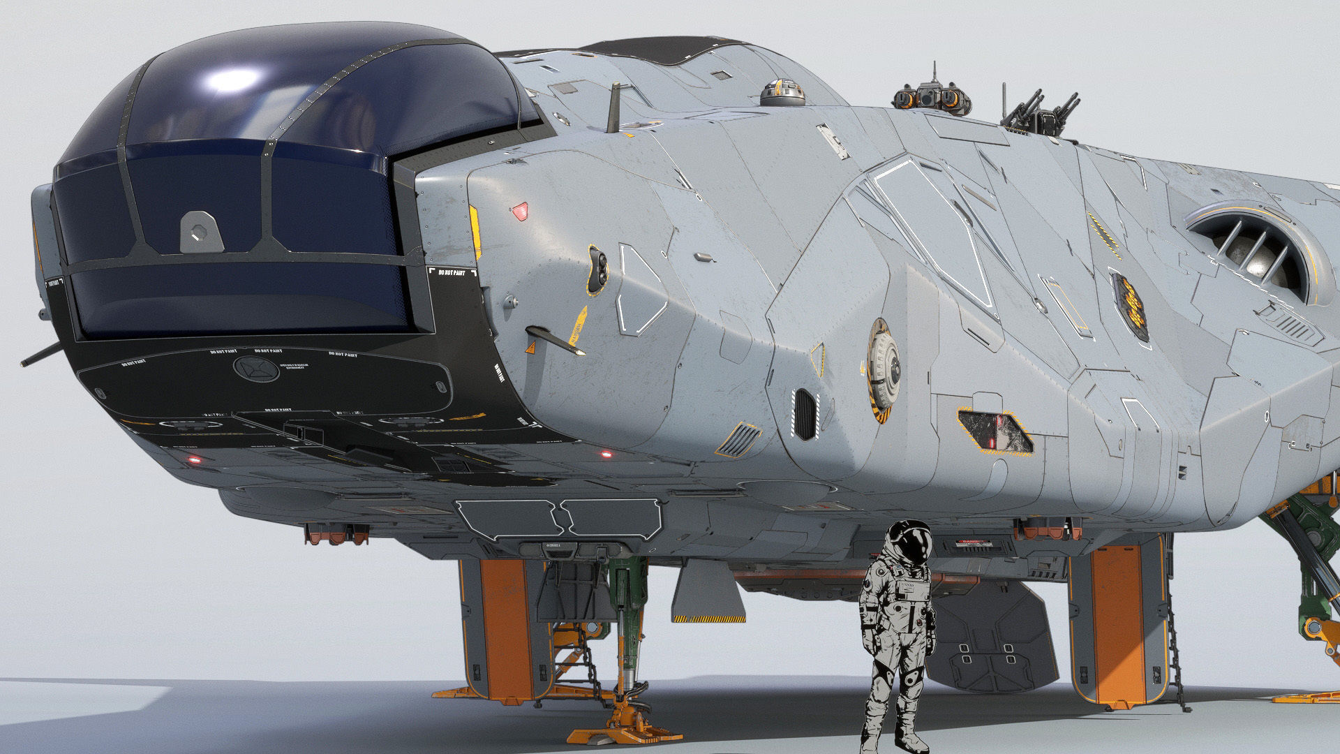 Sci-fi Corvette Greyhound 3D model_5