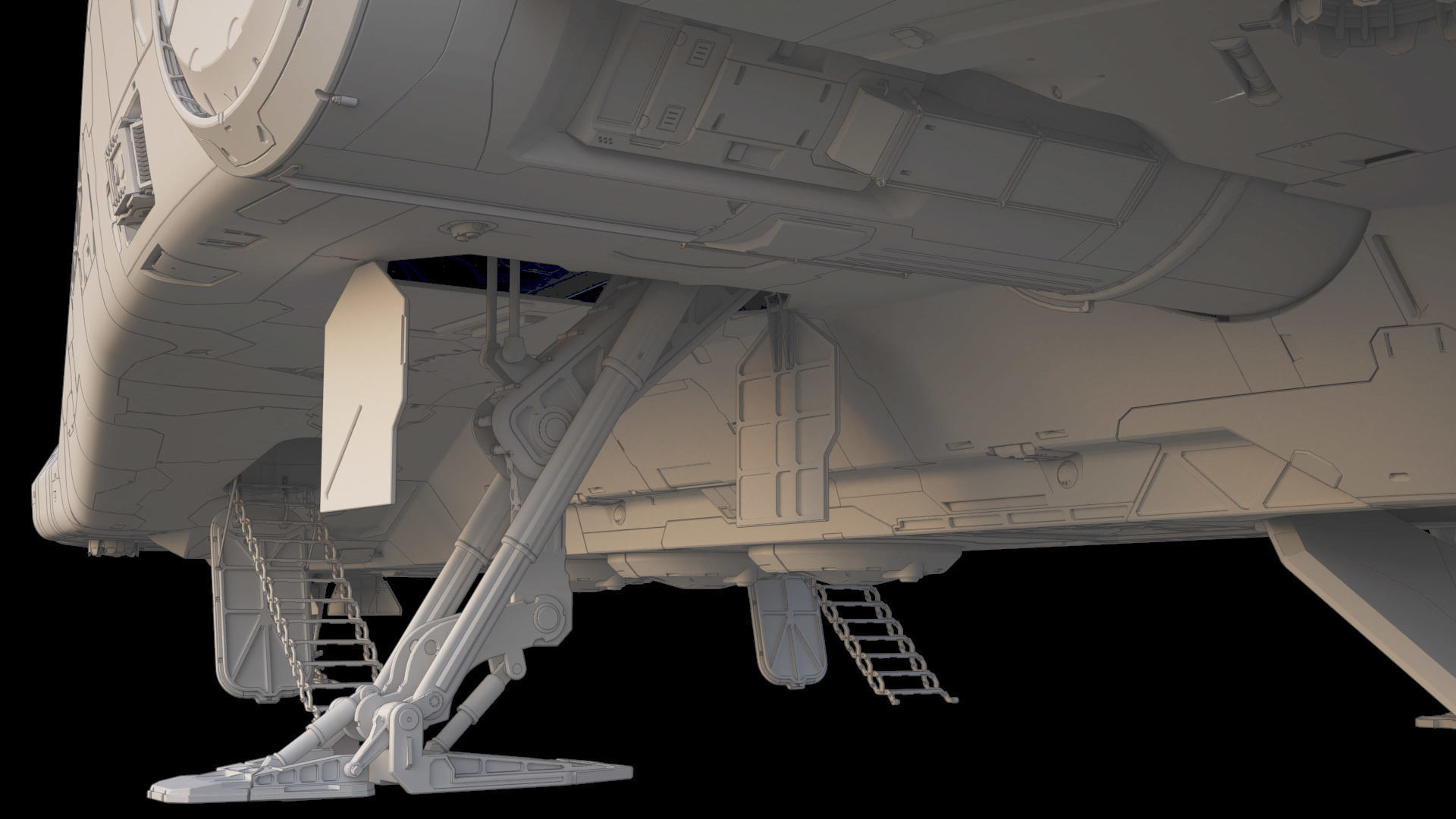 Sci-fi Corvette Greyhound 3D model_37