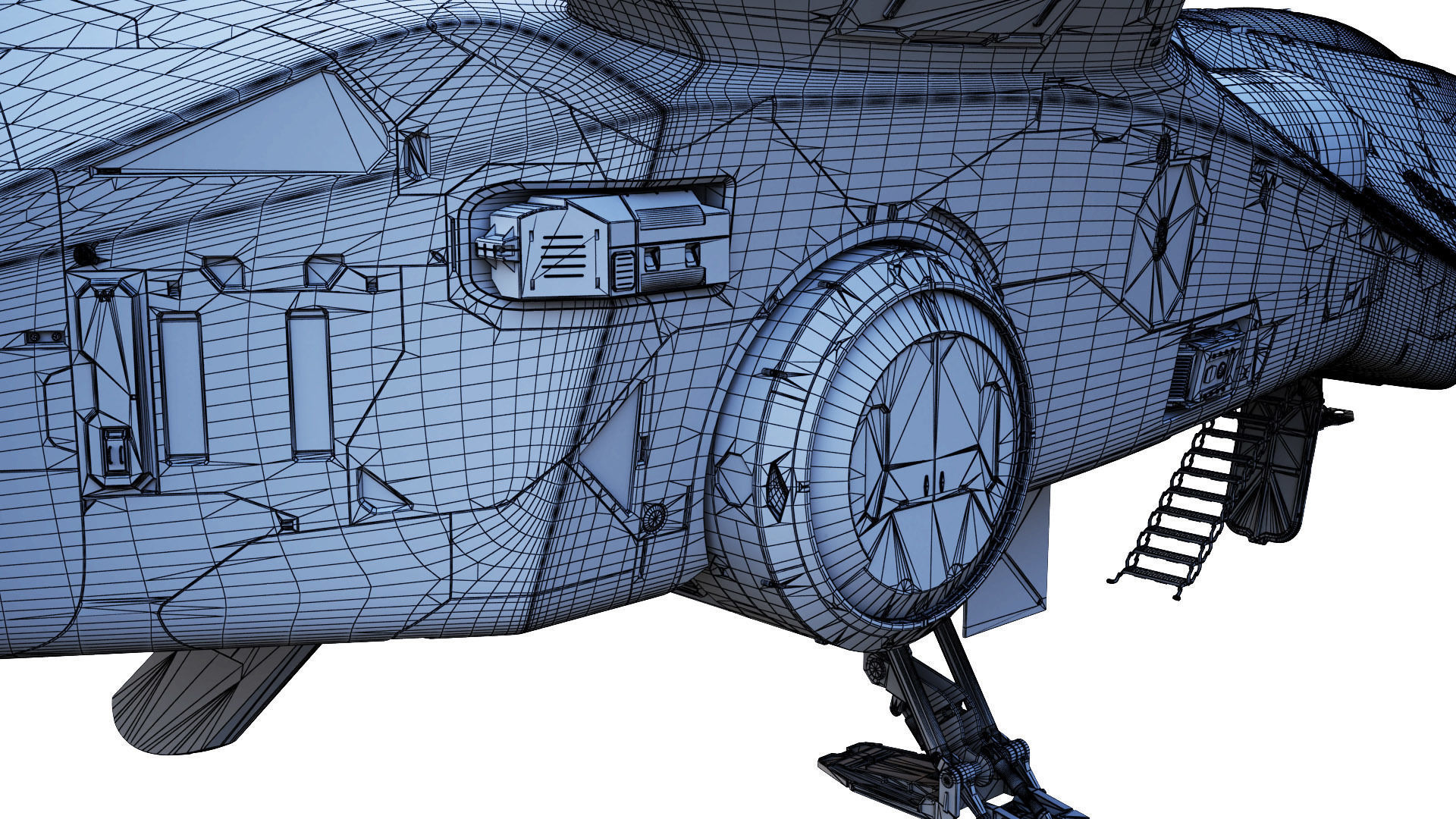 Sci-fi Corvette Greyhound 3D model_32