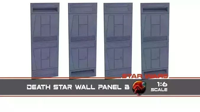 Death Star Wall Panel - B - 1-6 scale Hottoys  Free 3D print model
