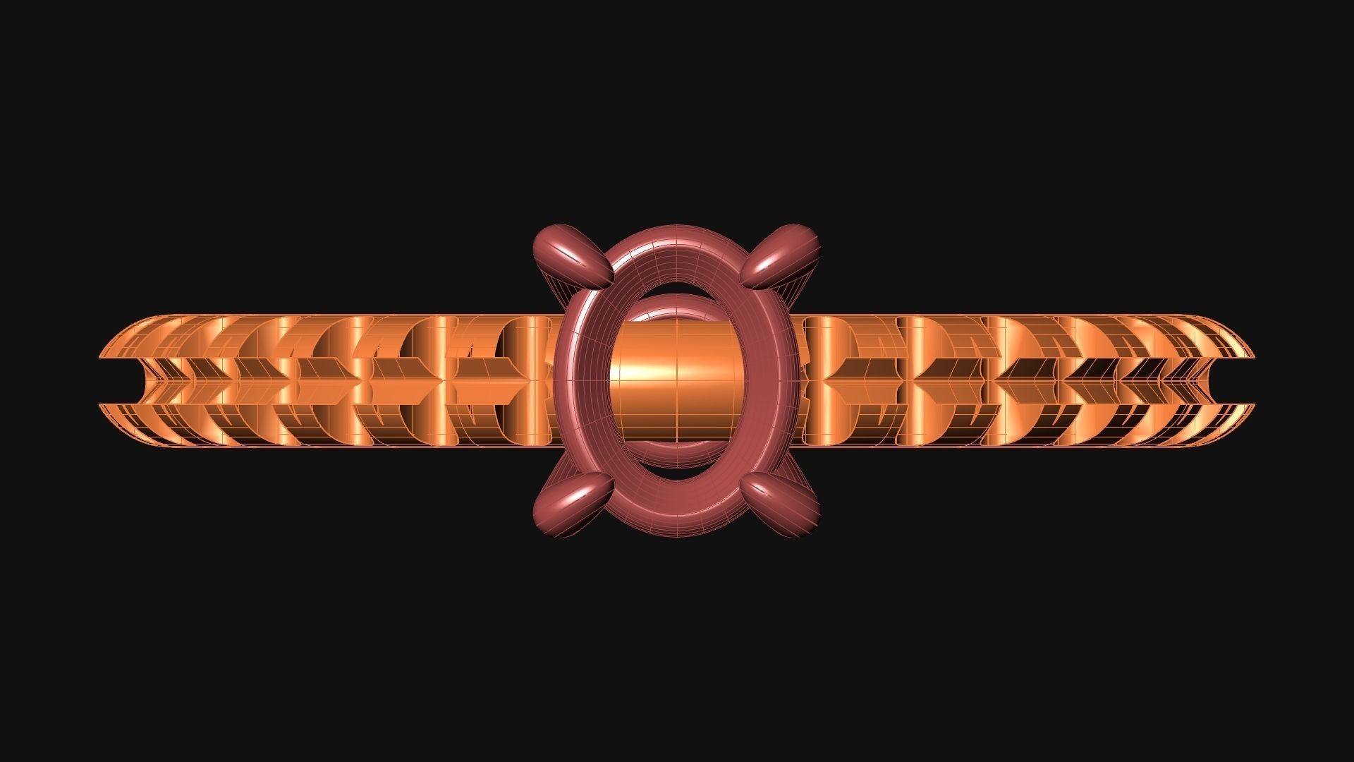 Oval Stone Ring 3D print model_5