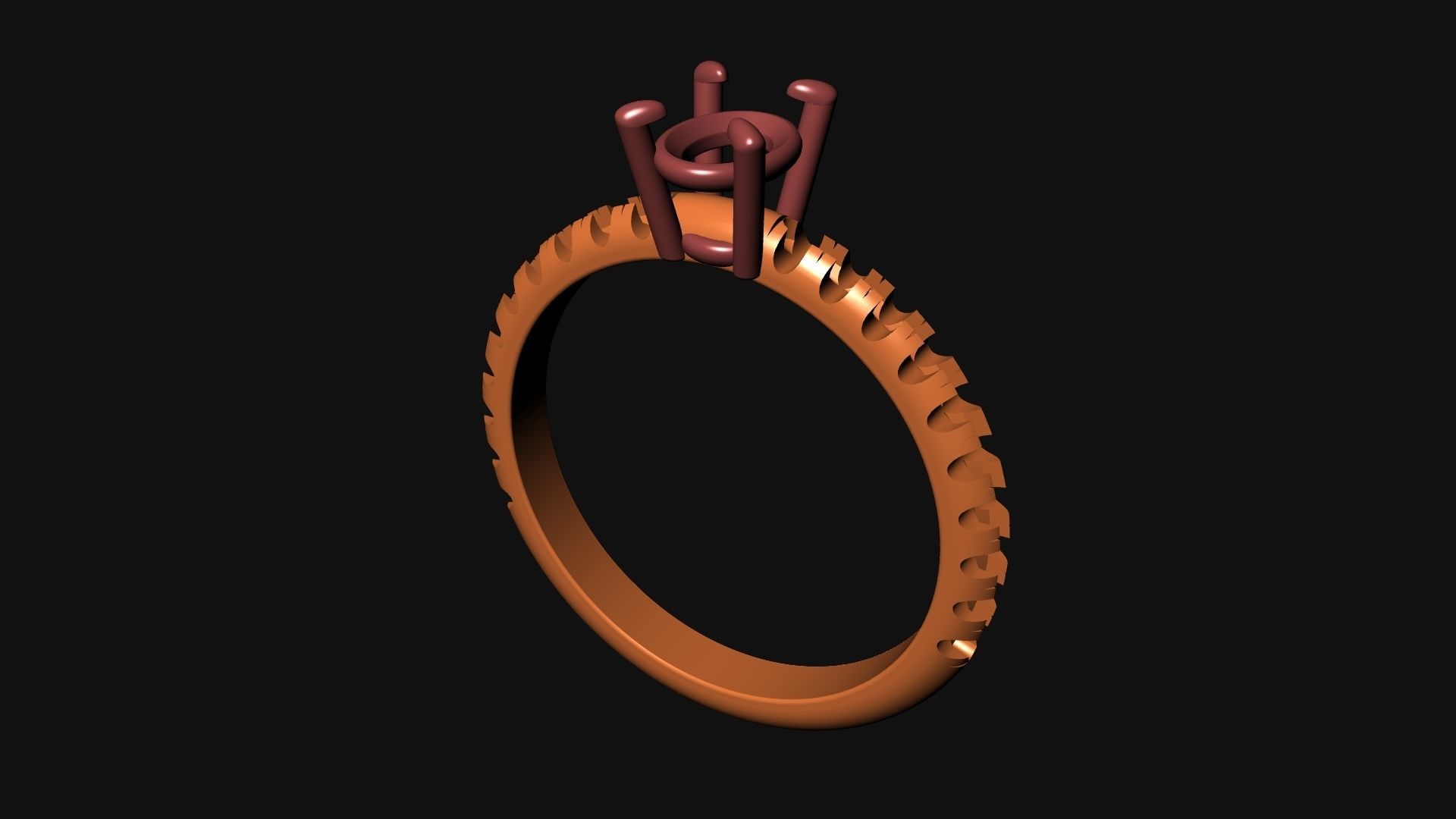 Oval Stone Ring 3D print model_2