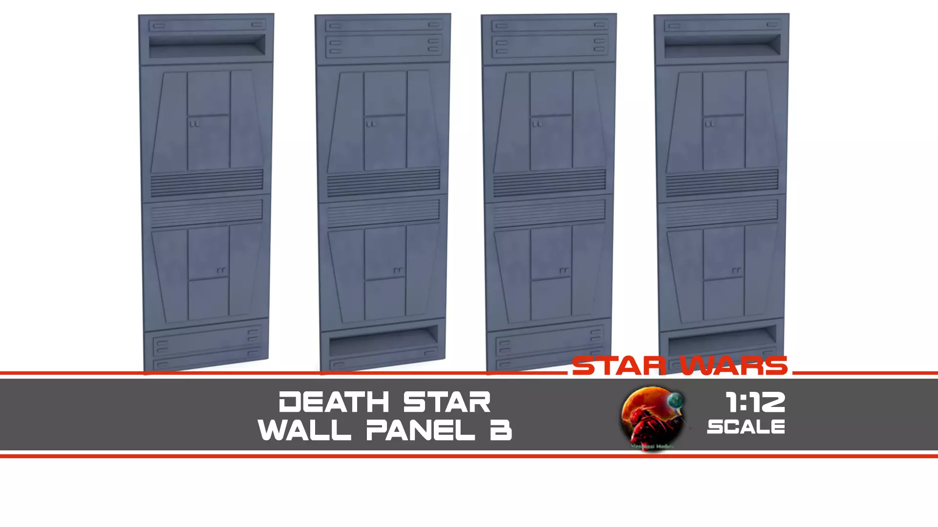 Death Star Wall Panel - B - 1-12 scale Blackseries  Free 3D print model_0