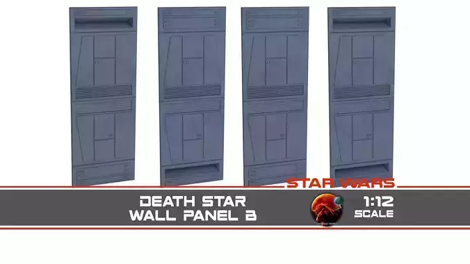 Death Star Wall Panel - B - 1-12 scale Blackseries  Free 3D print model