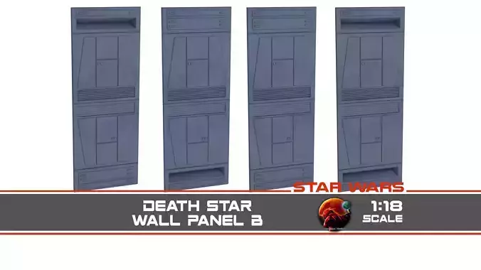 Death Star Wall Panel - B - 1-18 scale Kenner Hasbro Free 3D print model
