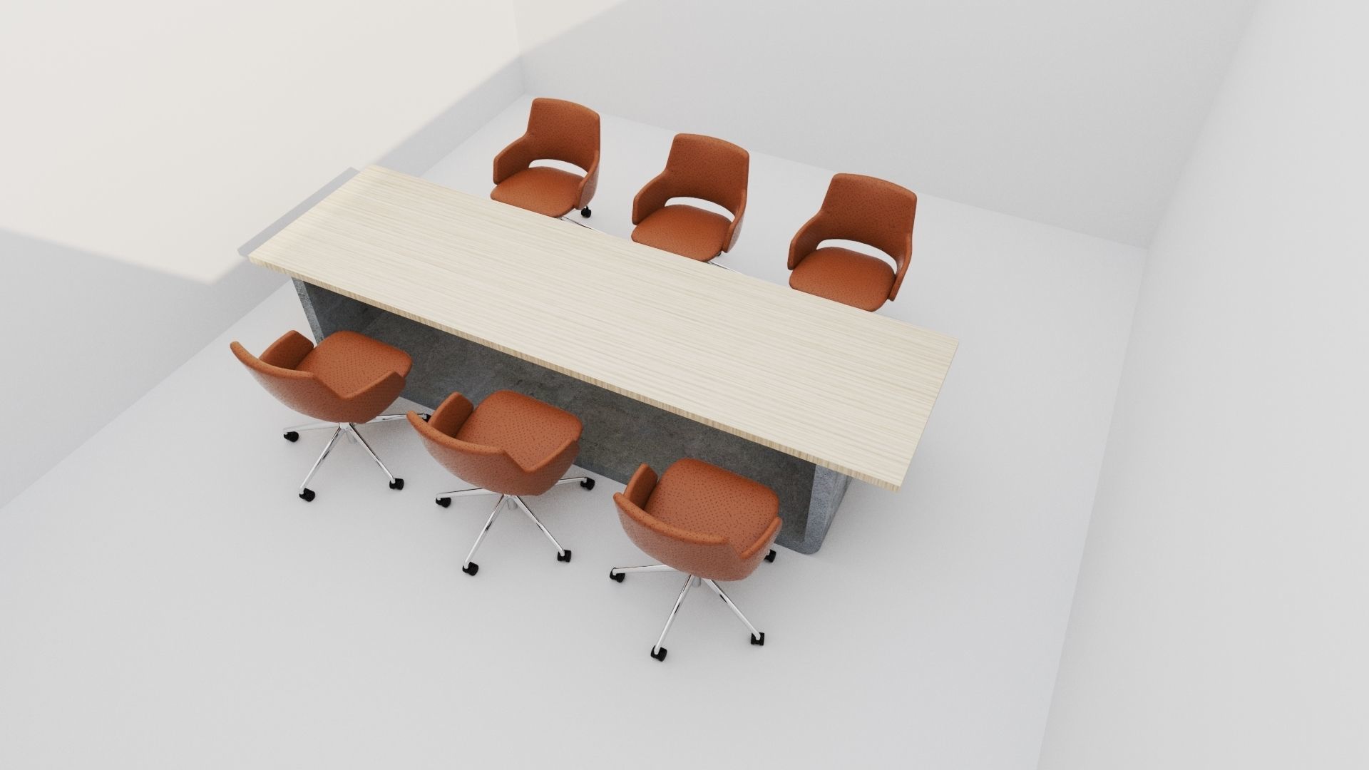 wooden conference table  3D model_2
