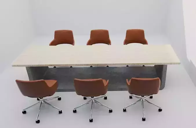 wooden conference table  3D model