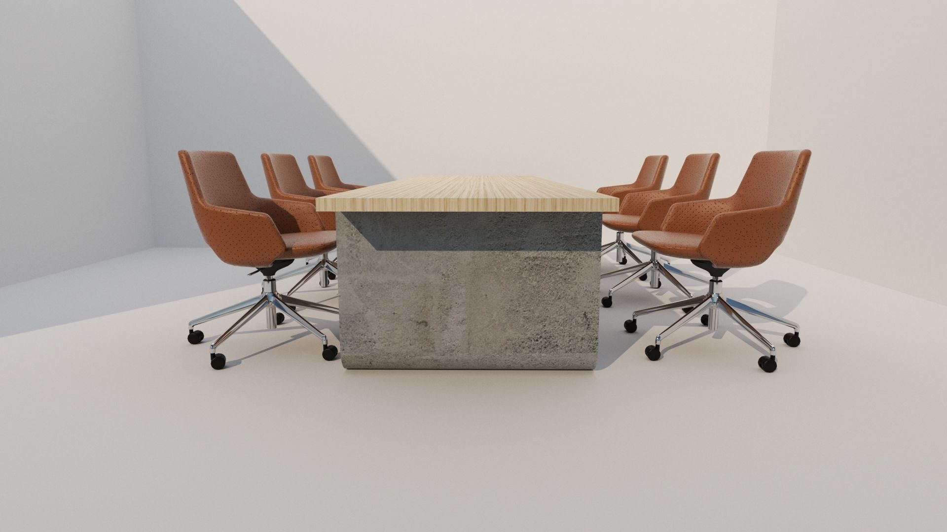 wooden conference table  3D model_3