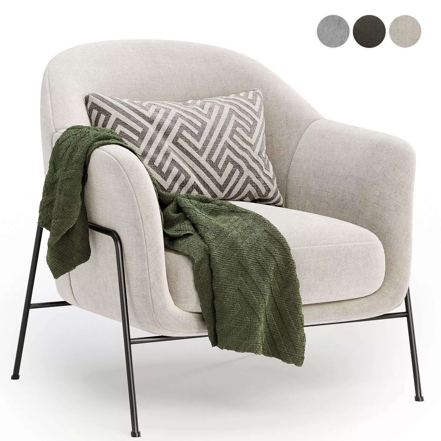 Wiley Ivory Armchair 3D model
