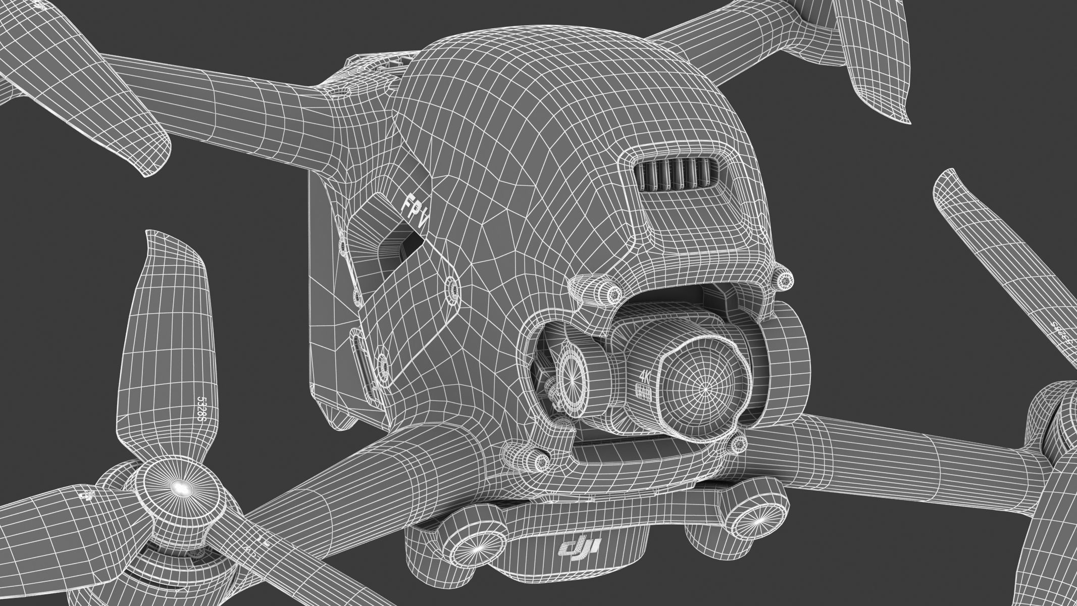 DJI FPV Drone 3D model_30
