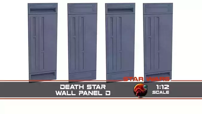 Death Star Wall Panel - D - 1-12 scale Blackseries  Free 3D print model