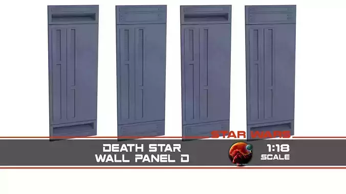 Death Star Wall Panel - D - 1-18 scale Kenner Hasbro Free 3D print model