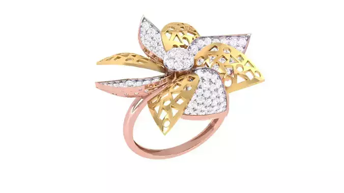 Women Cocktail Ring 3dm STL OBJ FBX Renders Details