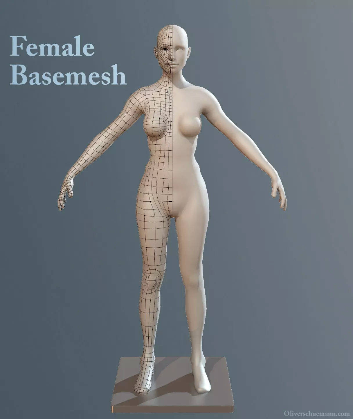Female Basemesh 3D model_0