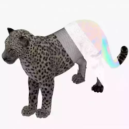 MAYA XGEN FUR Leopard  Low-poly 3D model