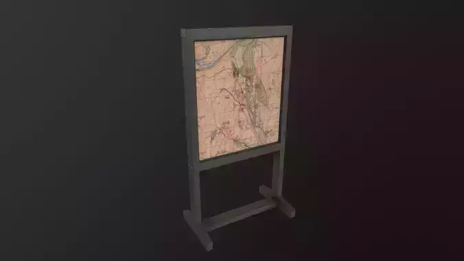 Attack map board 3D Model Low-poly 3D model