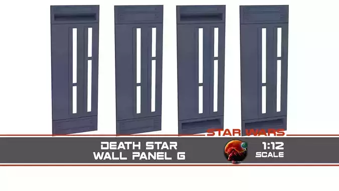 Death Star Wall Panel - G - 1-12 scale Blackseries  Free 3D print model