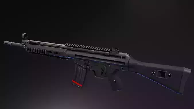 HK33 Assault Rifle Low-poly 3D model
