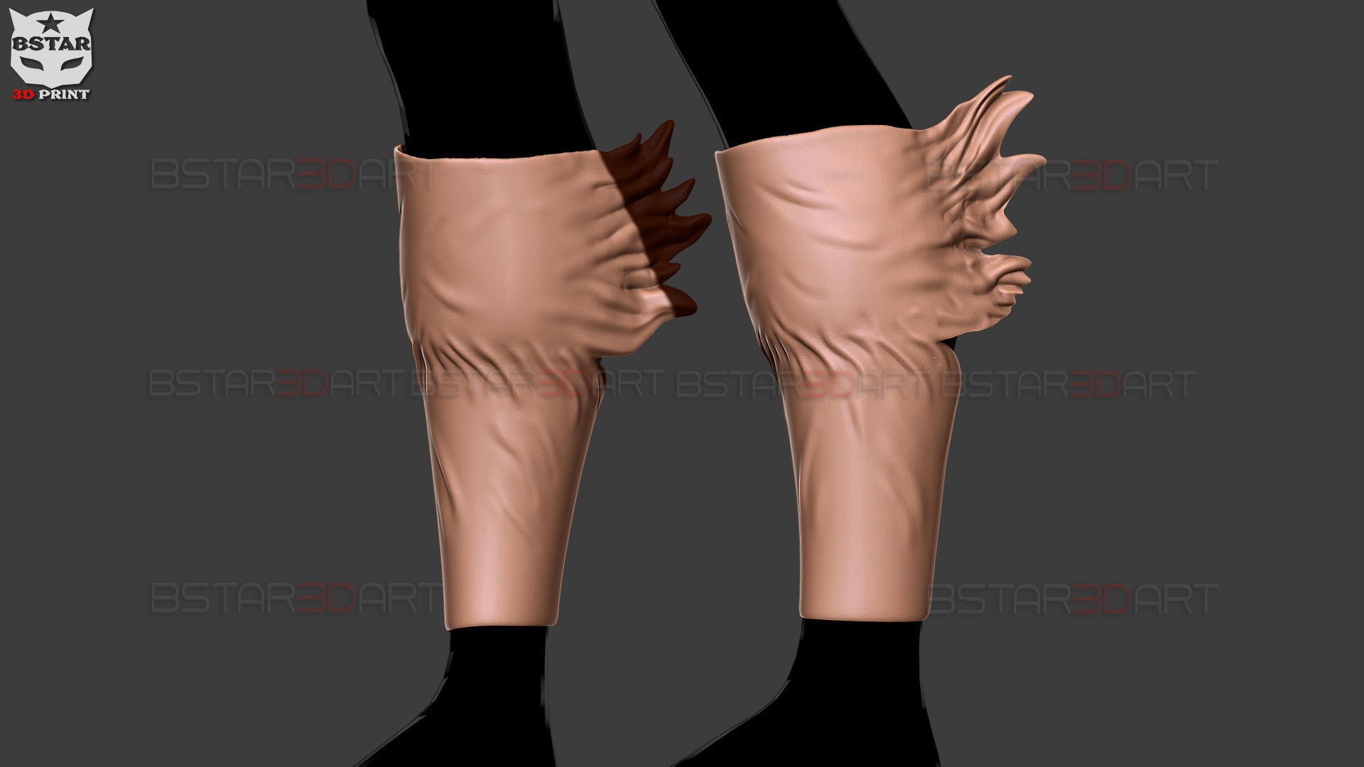Dark Deku Legs Calf Armor Suit - My Hero Academia Cosplay 3D print model_1