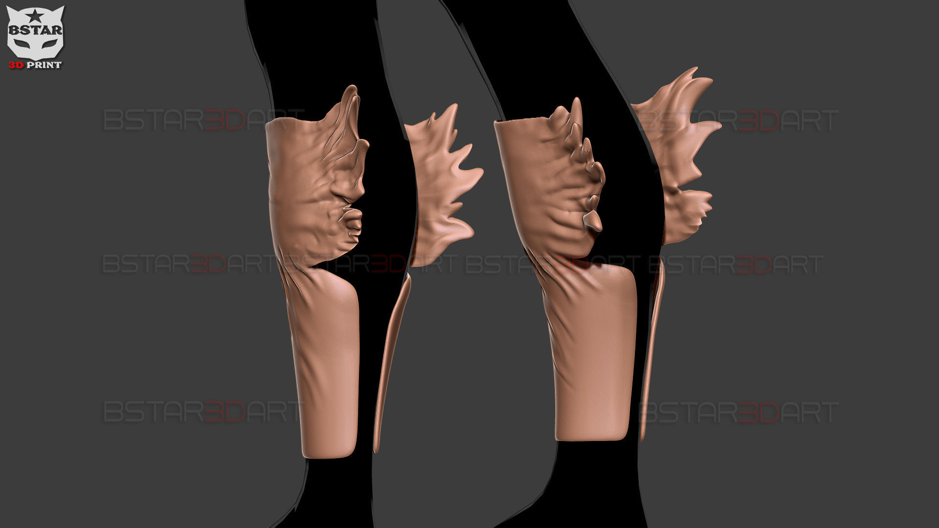 Dark Deku Legs Calf Armor Suit - My Hero Academia Cosplay 3D print model_2