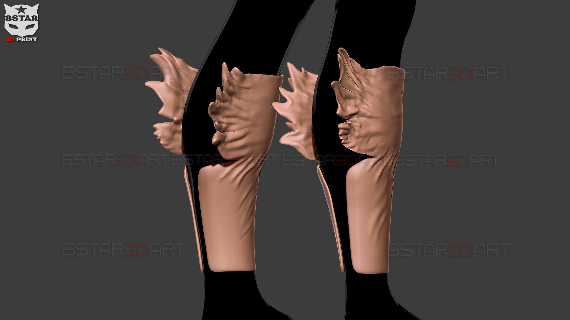 Dark Deku Legs Calf Armor Suit - My Hero Academia Cosplay 3D print model_3