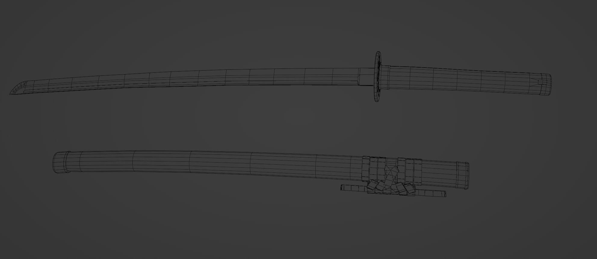 Katana Low Poly 3D Model Game Friendly Low-poly 3D model_6